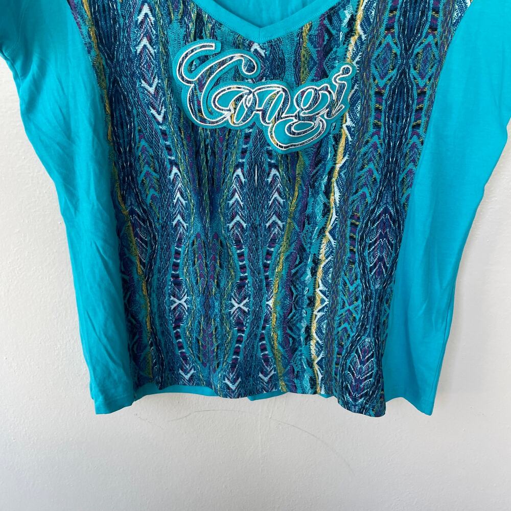 Coogi Aqua Size 2X Tee Shirt - Picture 4 of 8